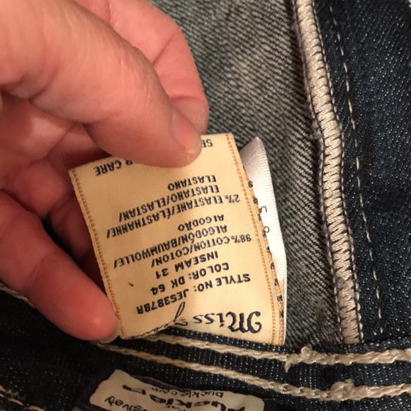 Miss me jeans boot cut hemmed short bling pockets sequins 29 - Picture 5 of 12